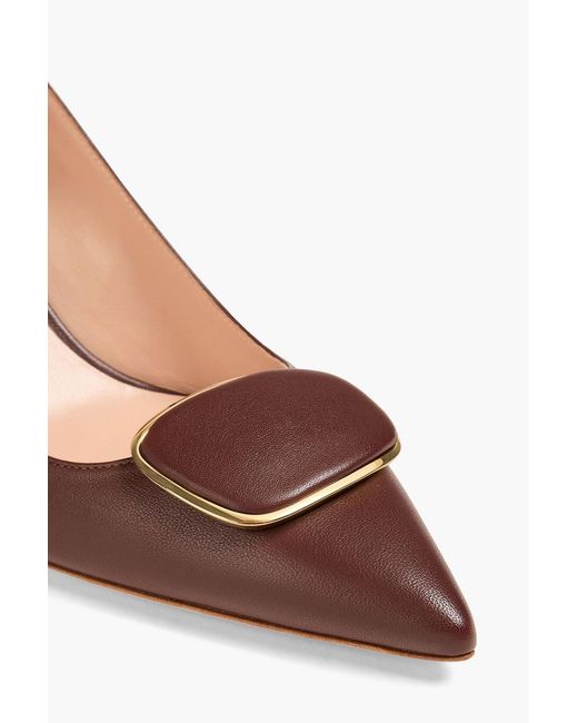 Rupert Sanderson Brown New Nada Embellished Leather Pumps
