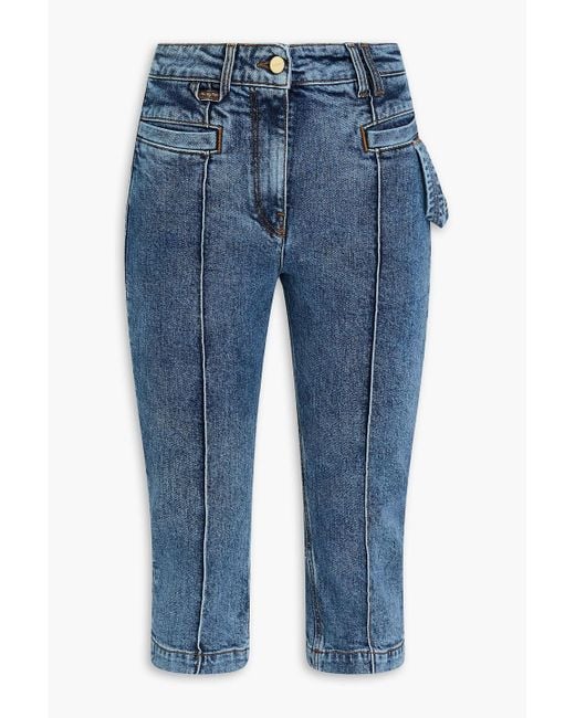 Jacquemus Blue Alca Cropped High-Rise Slim-Leg Jeans
