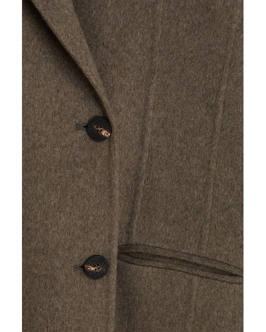 Jacquemus Brown Curvo Double-breasted Wool-felt Coat