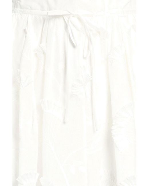 3.1 Phillip Lim White Fil Coupé Cotton-Organza Skirt