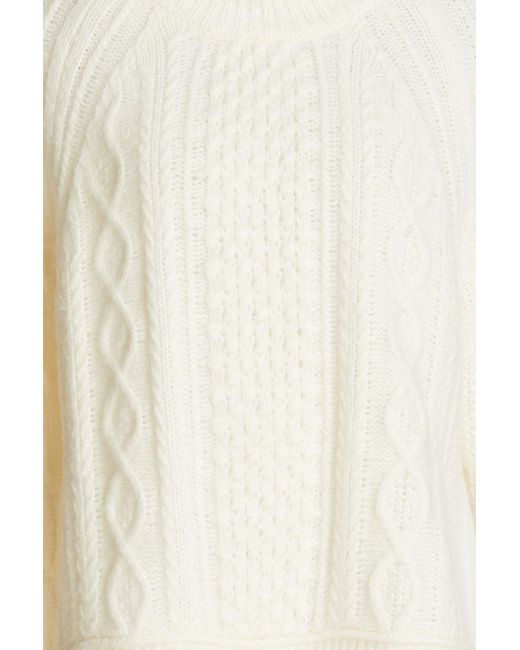 Alex Mill White Camil Cable-knit Wool-blend Turtleneck Sweater