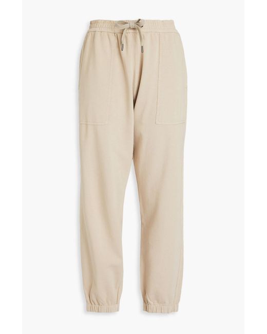 Brunello Cucinelli Natural French Cotton-terry Track Pants