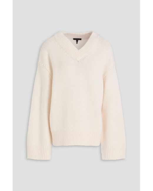 Rag & Bone White Danica Wool And Cashmere-Blend Sweater