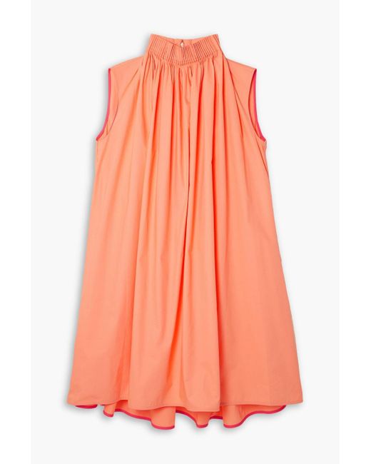 Roksanda Orange Rima Pleated Cotton Dress