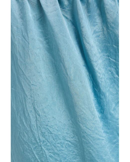 Nanushka Blue Brenda Satin Wide-leg Pants
