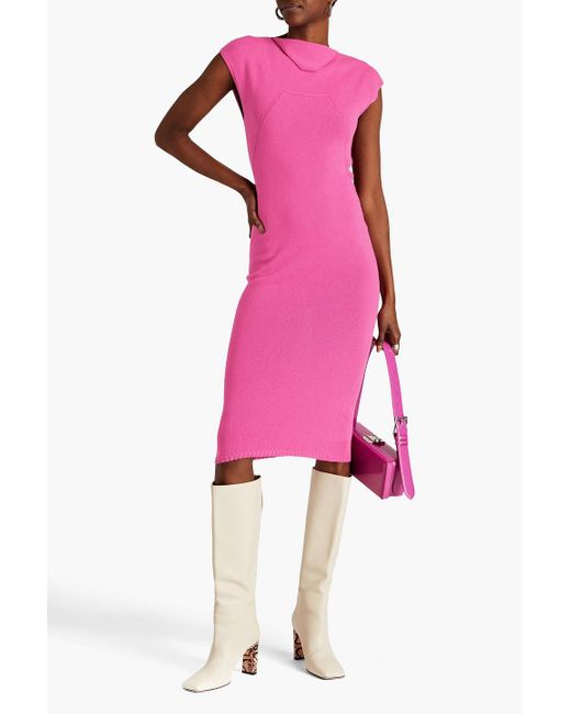 Rick Owens Pink Cotton Midi Dress