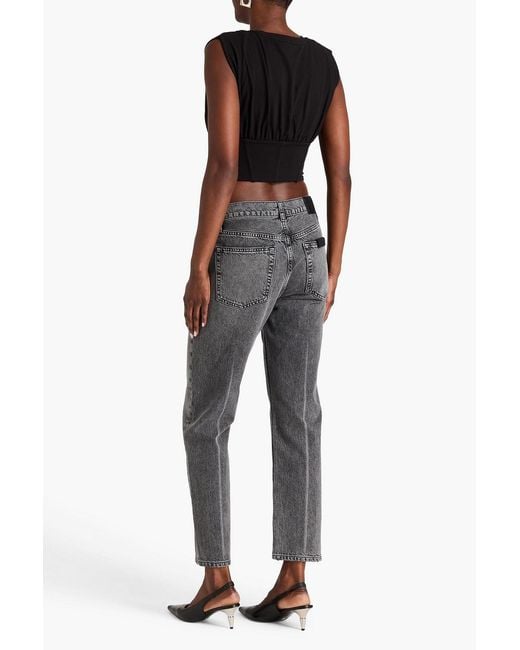 Anine Bing Gray Kate Mid-rise Straight-leg Jeans