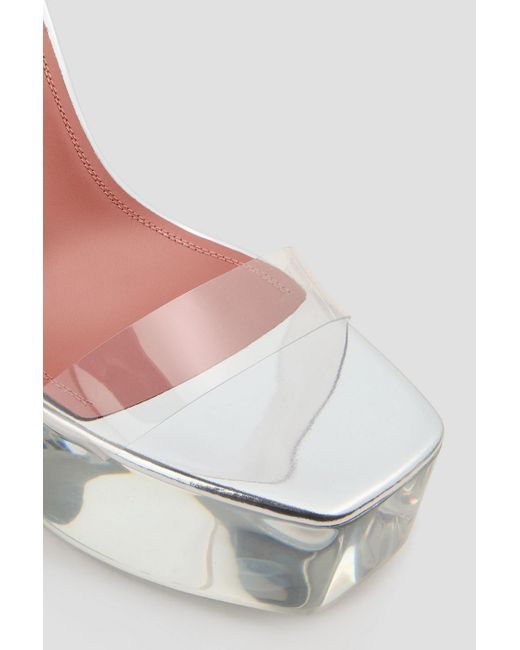 AMINA MUADDI White Plateausandalen "sita" aus metallic-leder und pvc