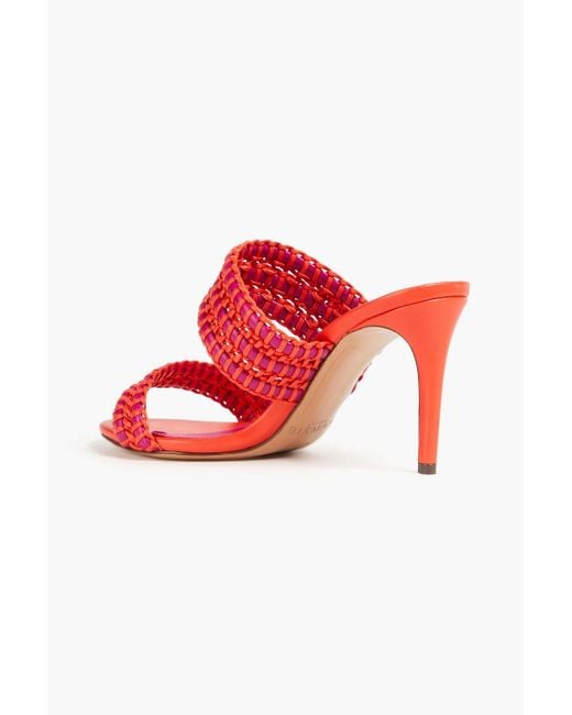 Alexandre Birman Red Emmy Woven Leather Mules