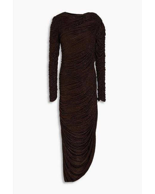 Jonathan Simkhai Black Sanders Crystal-embellished Ruched Jersey Maxi Dress