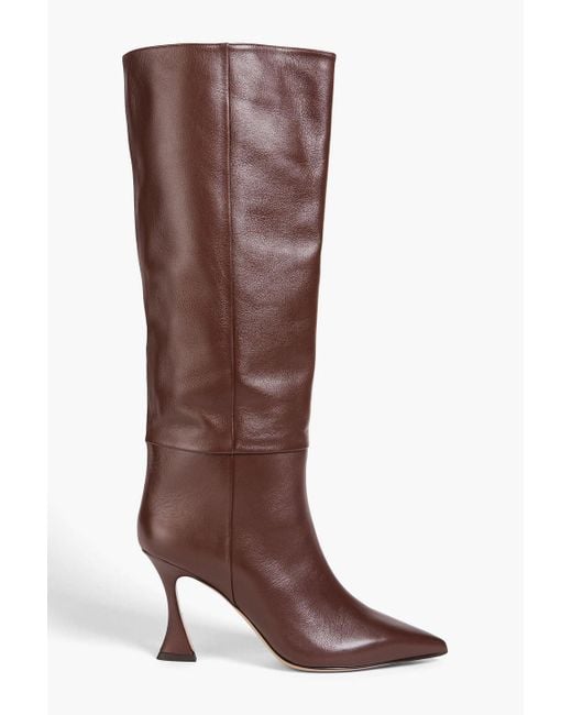 Alexandre Birman Brown Brena Leather Knee Boots