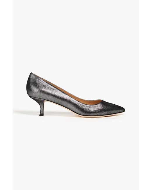 Sergio Rossi Suede Pumps in Metallic Lyst UK
