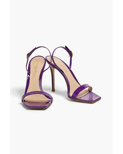 Gianvito Rossi Purple Patent-leather Slingback Sandals