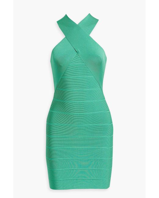 Hervé Léger Green Bandage Mini Dress