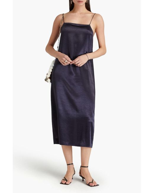 Tibi Blue Satin-crepe Midi Slip Dress