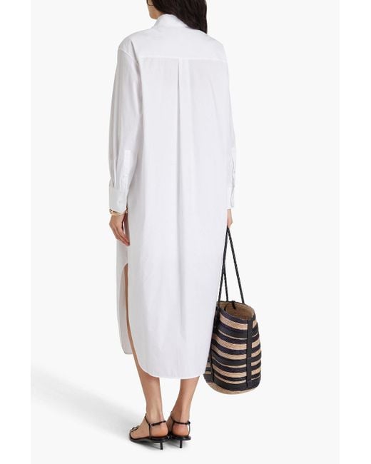 Theory White Hemdkleid aus popeline aus einer baumwollmischung in midilänge