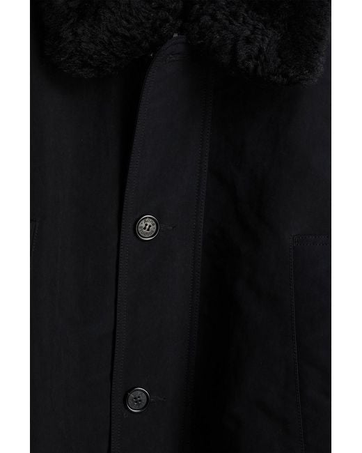 Acne Black Shearling-Trimmed Woven Jacket for men