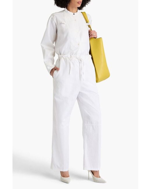 Victoria Beckham White Cotton Straight-Leg Pants