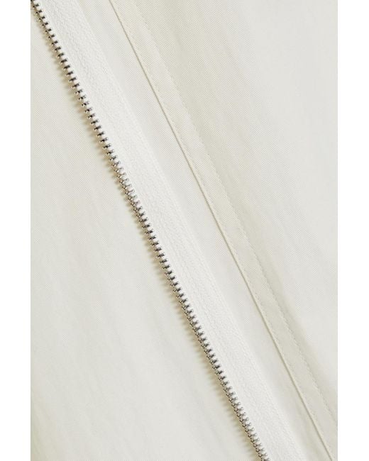 Helmut Lang White Zip-detailed Cotton-blend Twill Wide-leg Pants