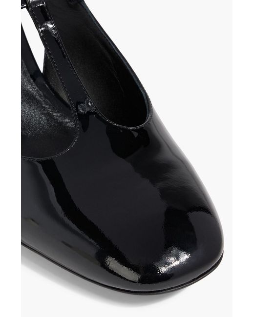 Stuart Weitzman Black Jane Patent-Leather Slingback Pumps