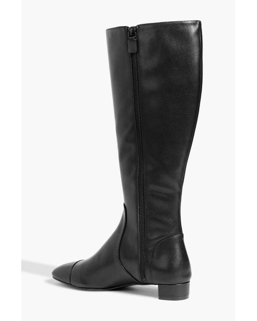 Stuart Weitzman Black Bridget Leather Knee Boots