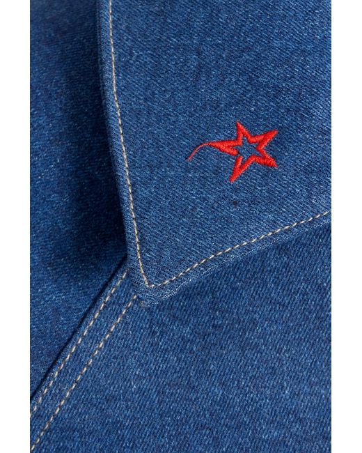 Perfect Moment Blue Corentine Embroidered Denim Ski Jacket