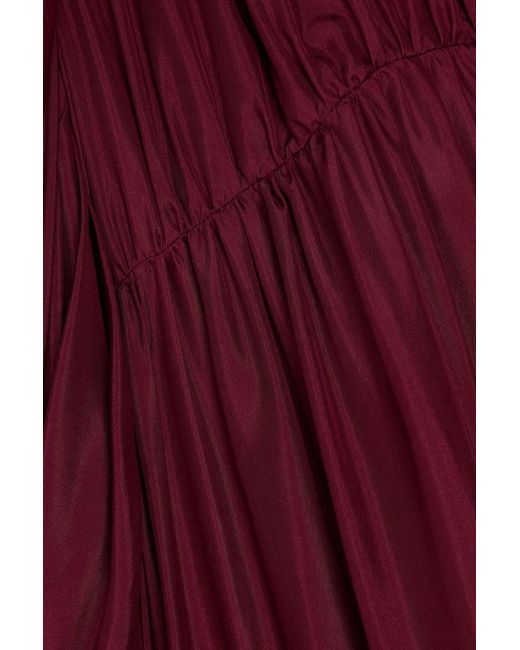 Zimmermann Cold-Shoulder Tiered Silk Crepe De Chine Maxi Dress