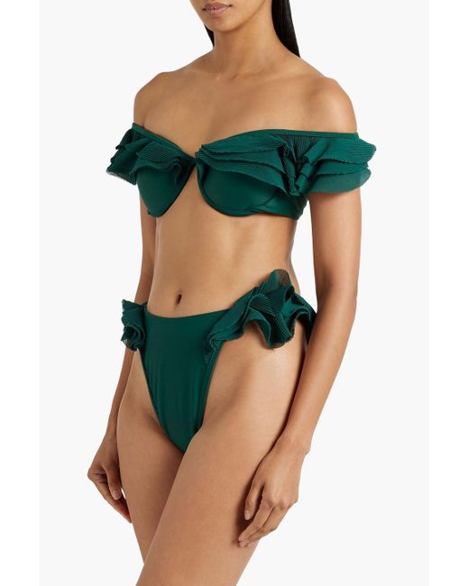 ANDREA IYAMAH Green Salama bikini-oberteil mit bügel und rüschen