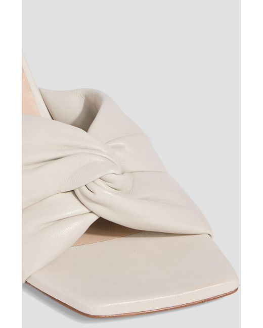 Stuart Weitzman White Glamknot 85 Leather Mules