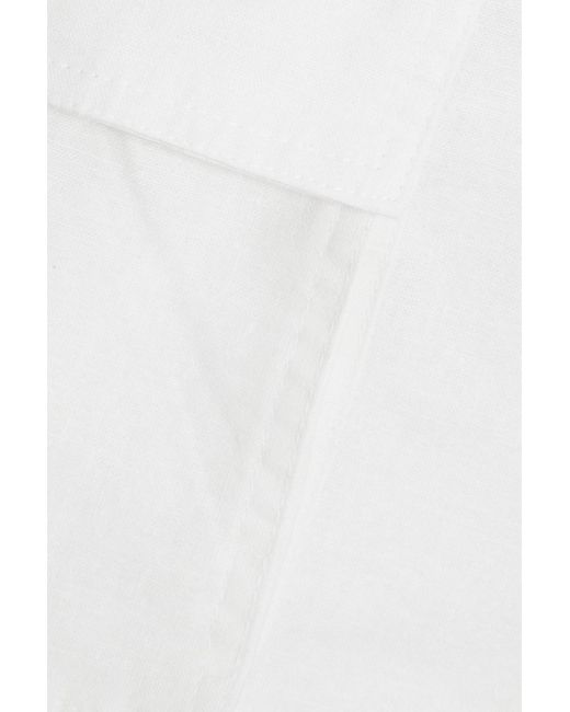 Onia White Linen And Cotton-blend Cargo Shorts for men