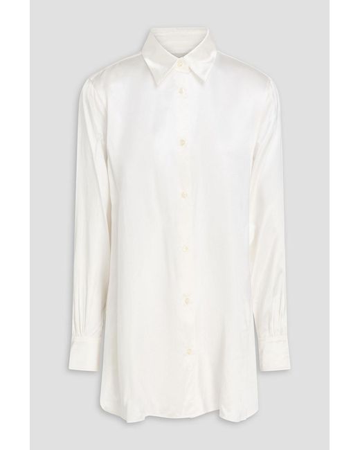 Officine Generale White Elzi Satin Shirt