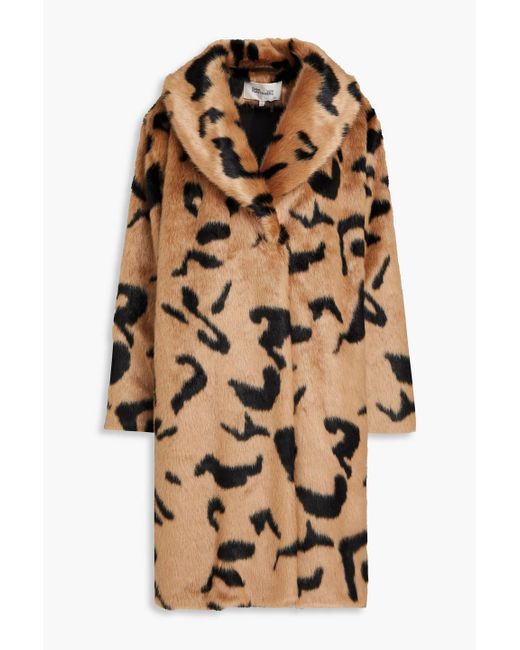 Diane von Furstenberg Natural Merida Leopard-print Faux Fur Coat
