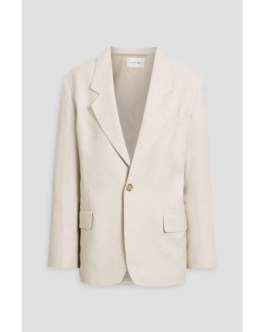 FRAME Natural The Grandfather Canvas Blazer