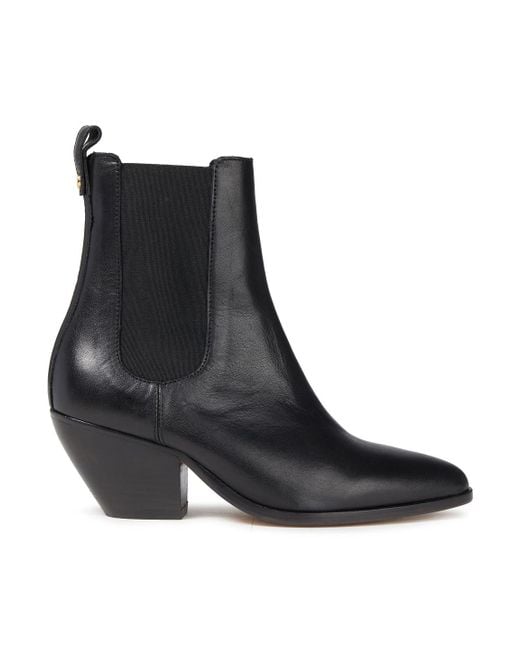 Sandro Black Leather Ankle Boots