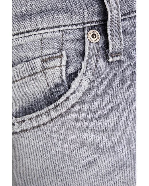7 For All Mankind Gray Modern Dojo Distressed Faded Mid-rise Flared Jeans