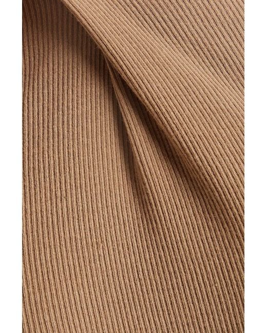 Samsøe & Samsøe Brown Alexo Ribbed Organic Stretch-Cotton Jersey Tank