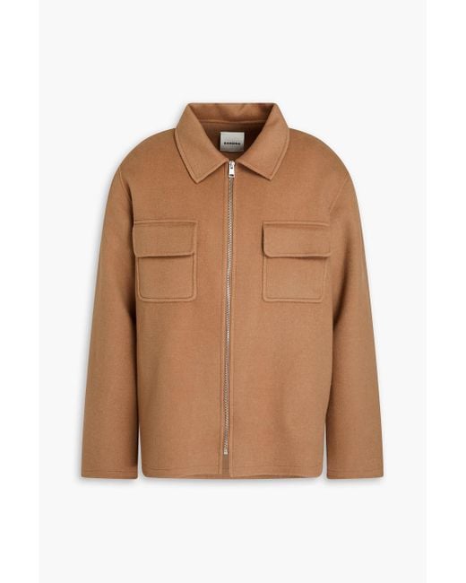 Sandro Brown Wool-blend Felt Jacket for men