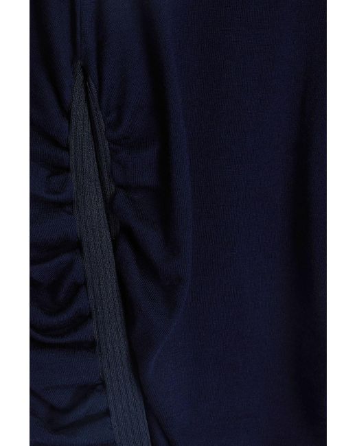 Jacquemus Blue Sargas pullover aus rippstrick mit raffungen