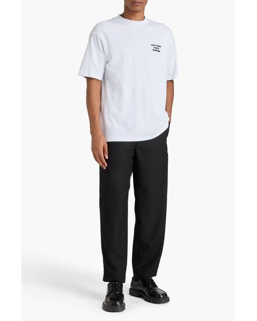 Drole de Monsieur White Printed Cotton-jersey T-shirt for men