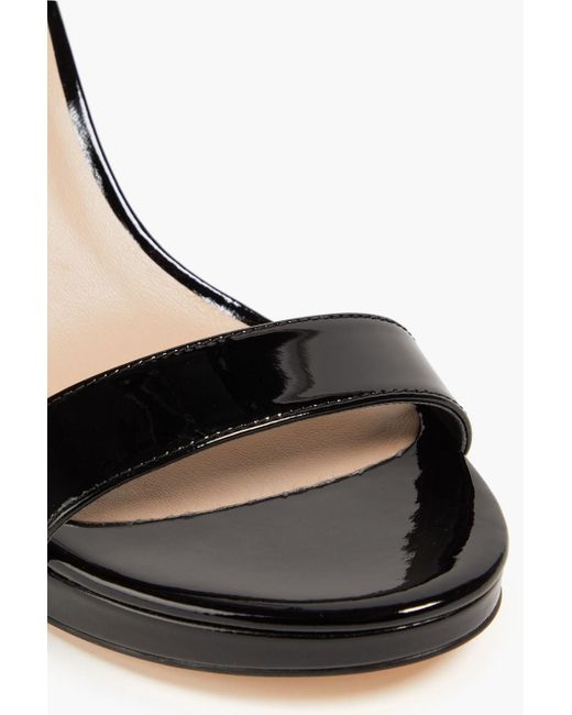 Stuart Weitzman Black Kassidy Patent-leather Platform Sandals
