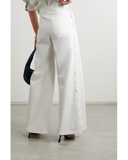 La Ligne White Tm Lyocell-blend Wide-leg Pants