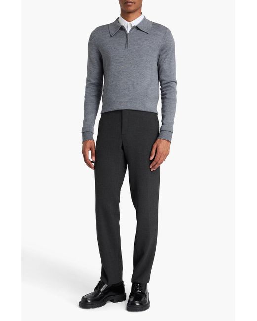 Sandro Gray Wool-blend Polo Sweater for men