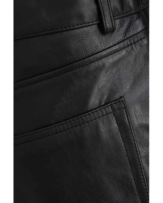 Totême  Black Leather Straight-leg Pants