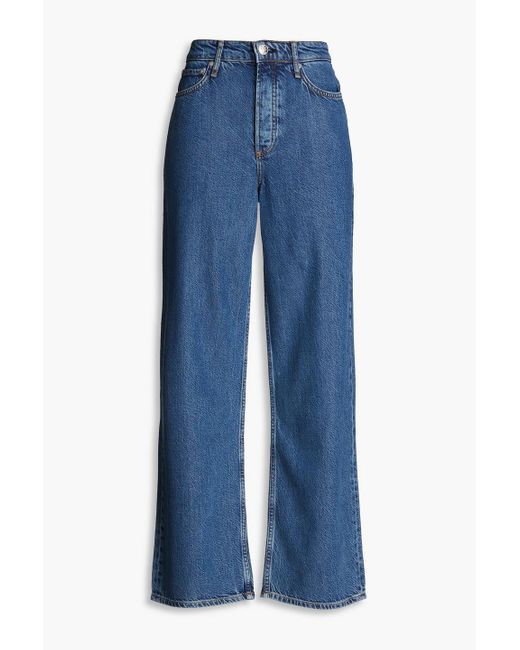 Rag & Bone Blue Logan High-rise Wide-leg Jeans