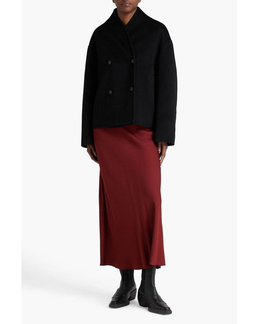 Loulou de Saison Black Meyer Double-breasted Wool And Cashmere-blend Felt Coat