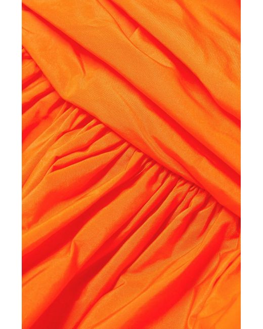 Molly Goddard Orange Meredith One-shoulder Bow-detailed Taffeta Mini Dress