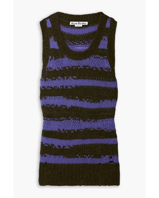 Acne Black Striped Knitted Vest