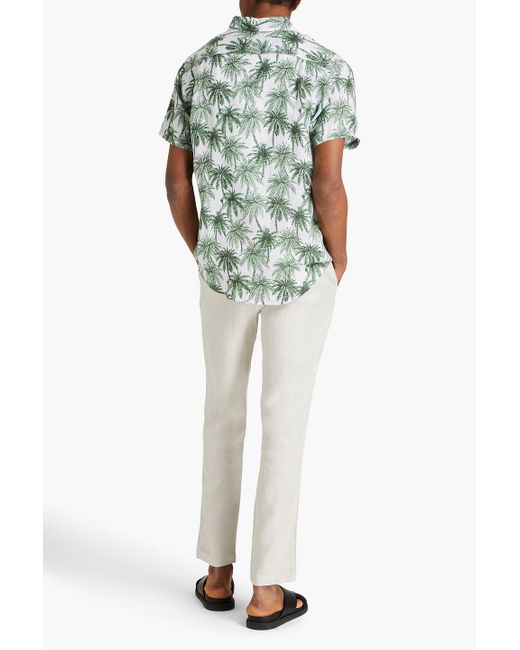 Onia Green Jack Printed Linen And Lyocell-blend Shirt for men