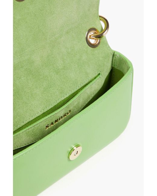 Sandro Green Leather Shoulder Bag
