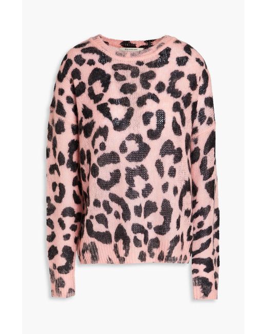 Être Cécile Pink Leopard-print Knitted Sweater